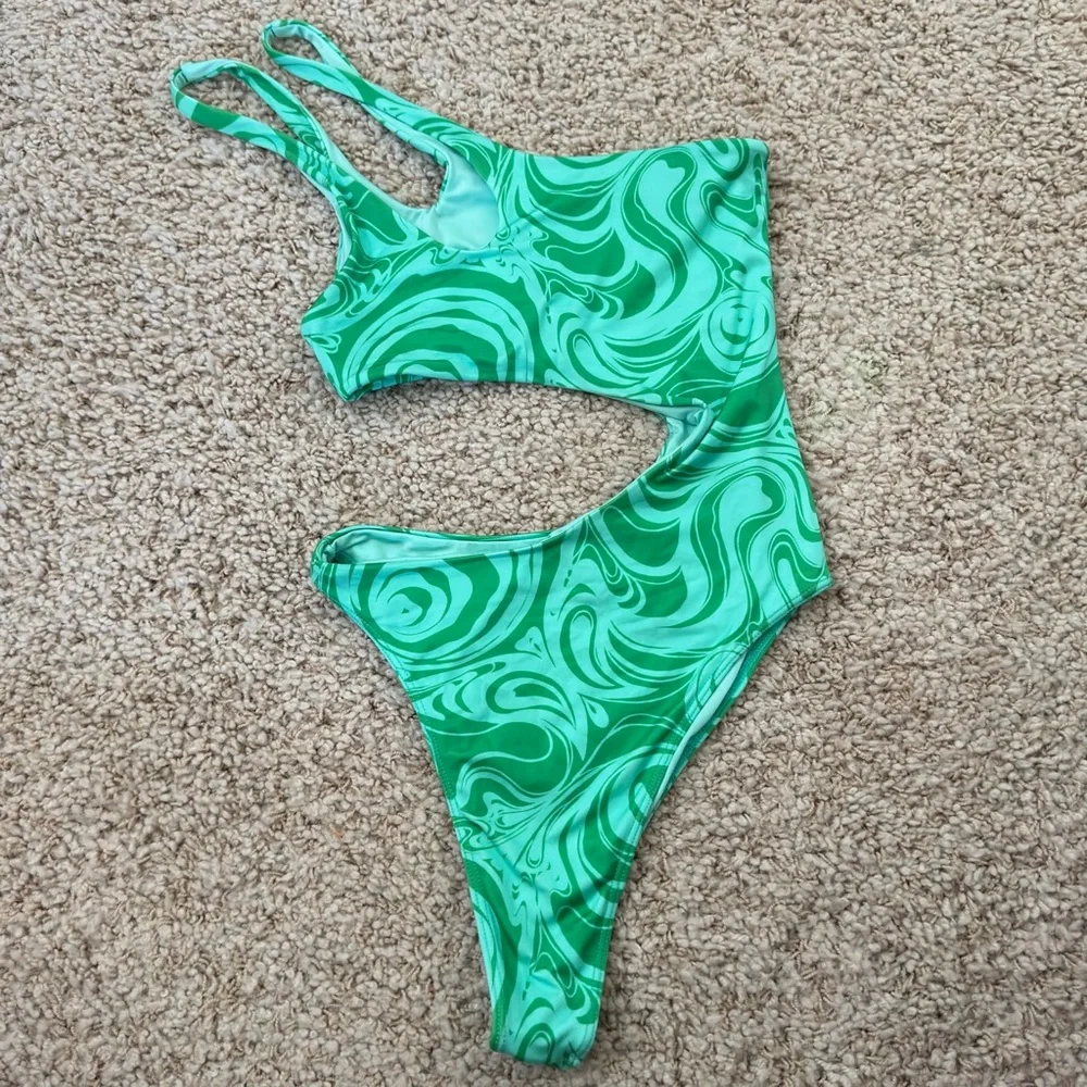 Frankie's Bikinis Swirl Cutout One-Piece